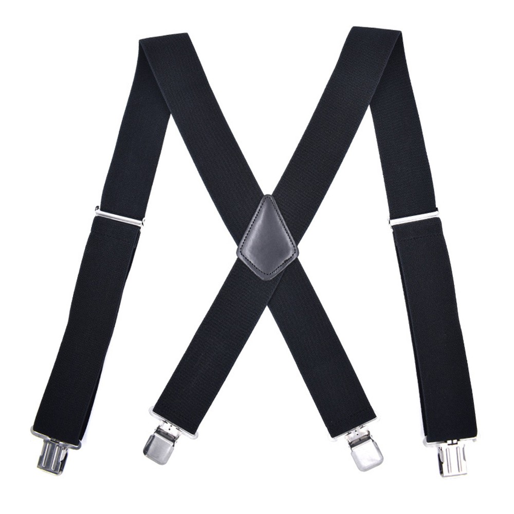 Adjustable General Pants Cross X Shape Suspender Strap Leather Crosspatch b