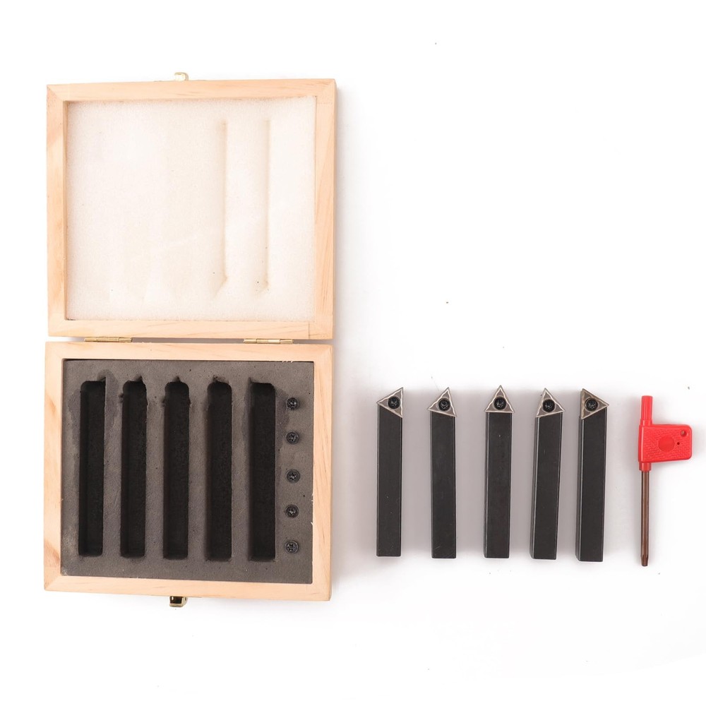 5PCS Indexable Carbide Turning Tools Set 1/2" AL/AR/BL/BR/E Style for Turning...
