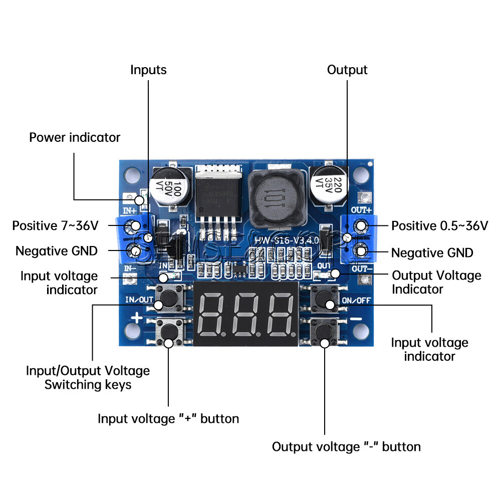 LM2596 DC-DC Adjustable Step-Down Power Supply Module Voltage Regulator Module-