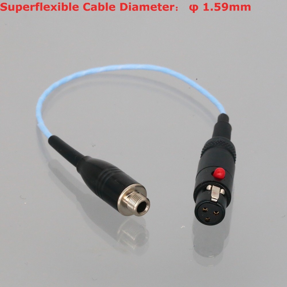 Bodypack Microphone Mini-XLR TA3F 3Pin Female to 3.5 mm TRS Locking Socket Cable