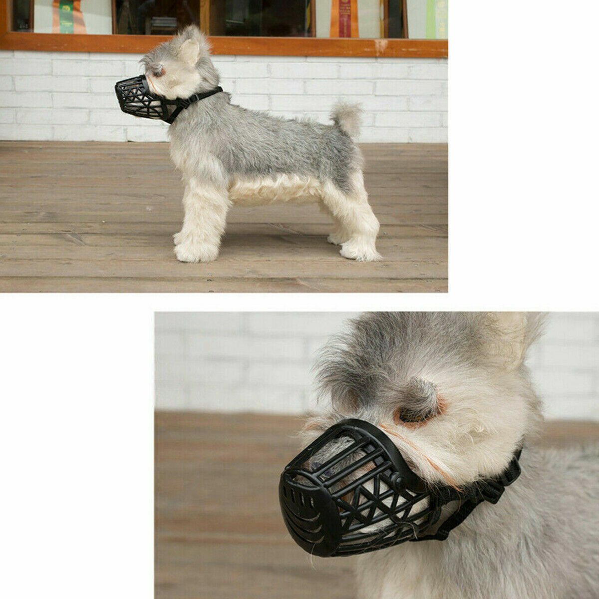 Large Pet Dog Basket Muzzle Mouth Cover Mesh Cage NoBarking Biting Chewing Black