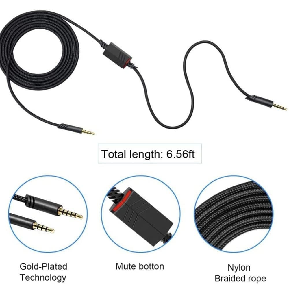 Replacement A40 Cord for Astro Headset Inline Mute Audio Cable 6.5ft