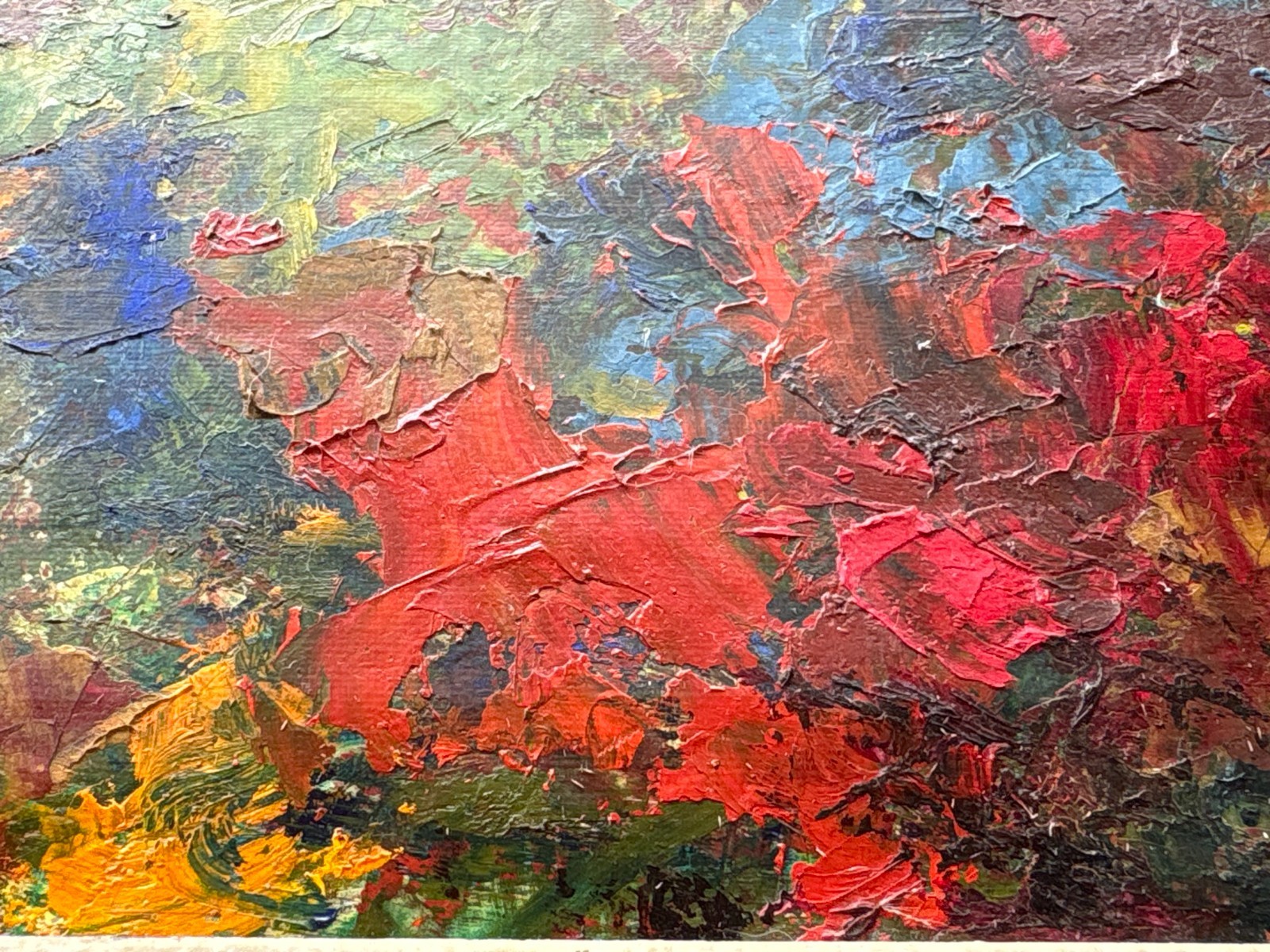 Impasto Oil Painting Ida Mindel Cohen “Boutonniere” Signed Abstract Floral MCM