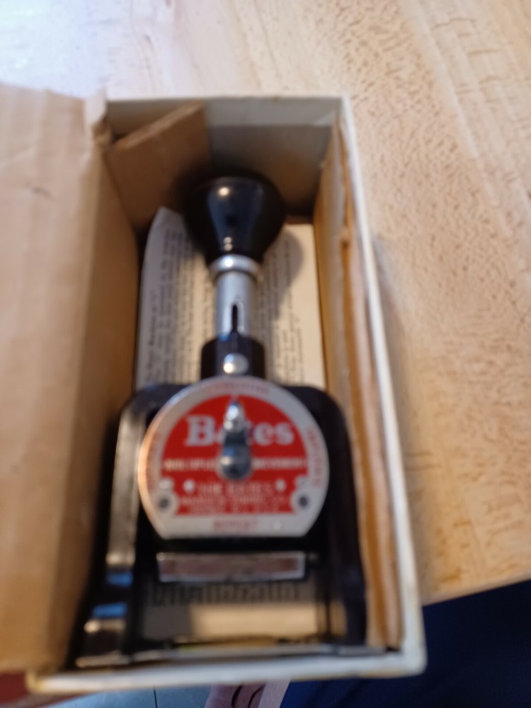 Vintage Bates Multiple Movement Numbering Machine Computer box instructions