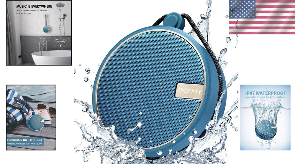 Compact Shockproof Bluetooth Speaker - Immersive Sound for Outdoor Adventures