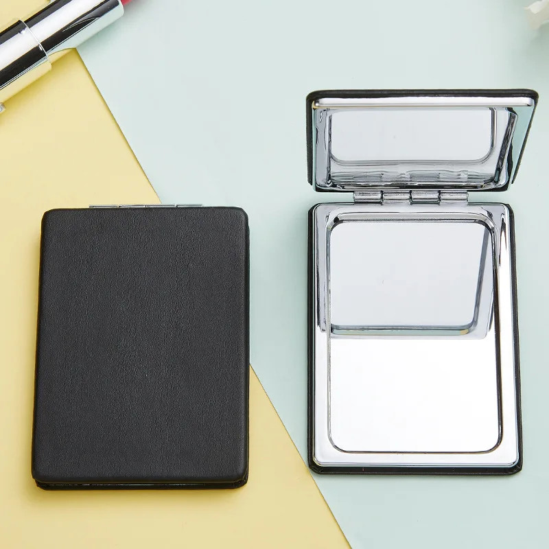 Mini Portable Rectangular Makeup Mirror for Foldable Magnify Double-sided Mirror