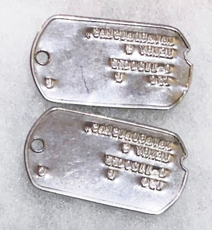 Post-WWII Henry Navardauskas T-50 Dog Tag Set
