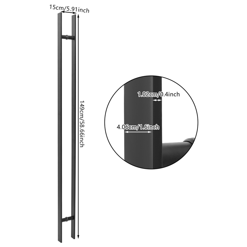 Pull Push Door Pull Handle Sliding Door Double Sided Handle Stainless H Shape