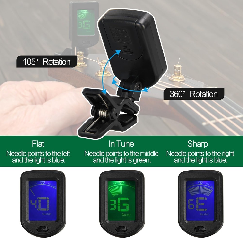Guitar Capo Tuner Accessories Set with Picks