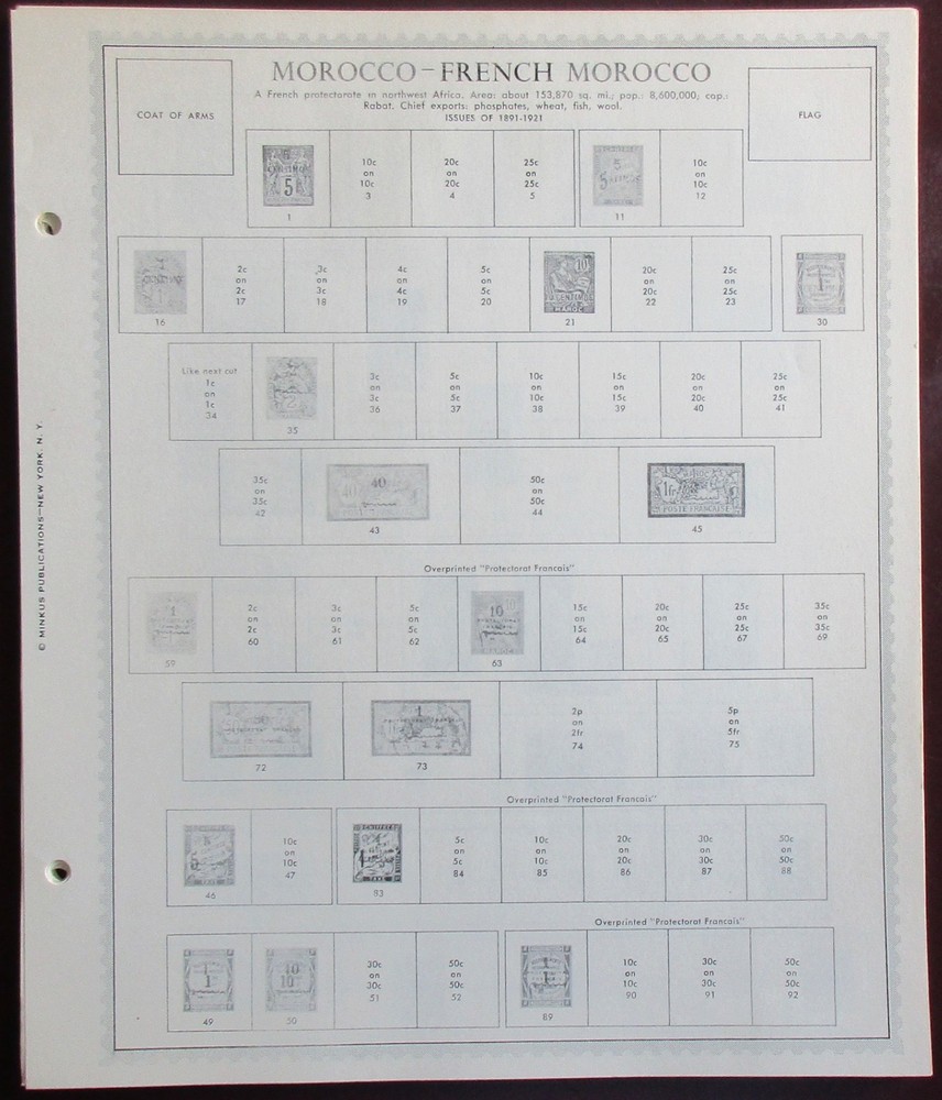 Morocco: Clean Set of Unused Minkus Supreme Global Pages to 1983