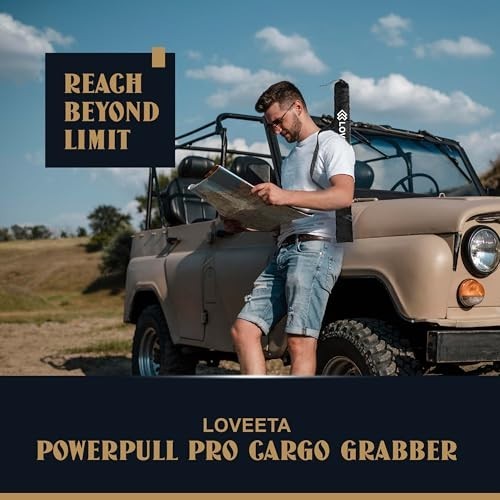 6.3 Ft Extendable Cargo Grabber Tool - Pickup Truck Bed Accessory, 2 Hooks, Mult
