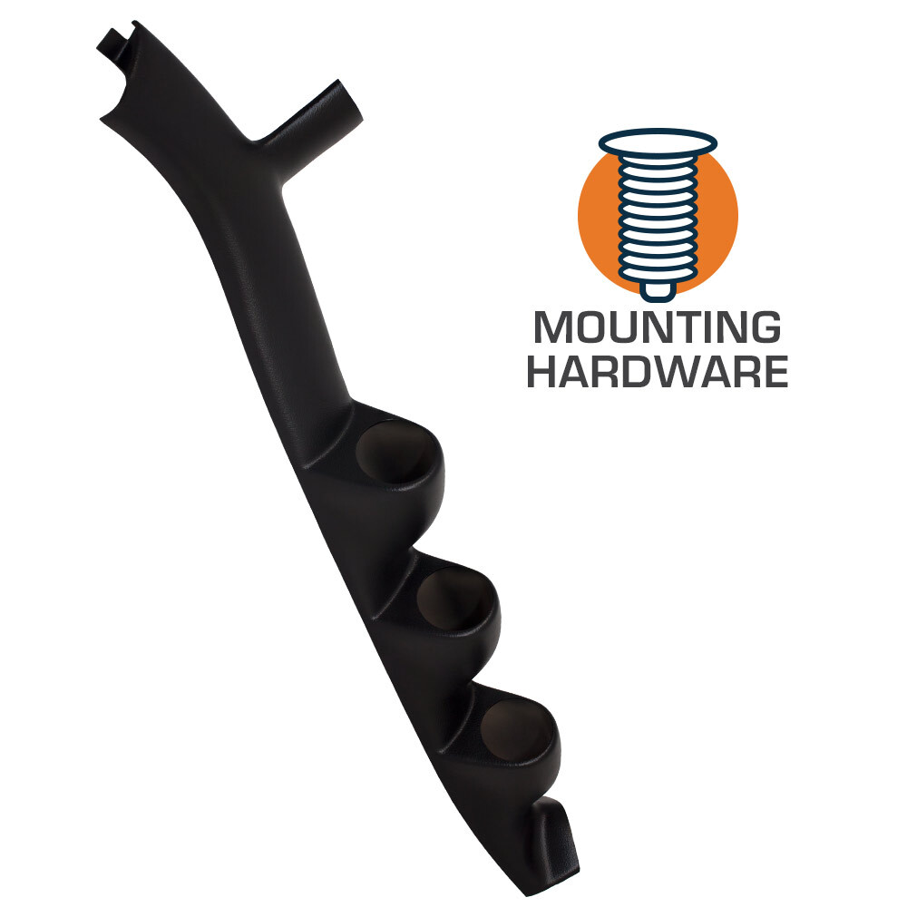 GlowShift Black Triple Gauge 52mm Pillar Pod for 1987-1993 Ford Mustang