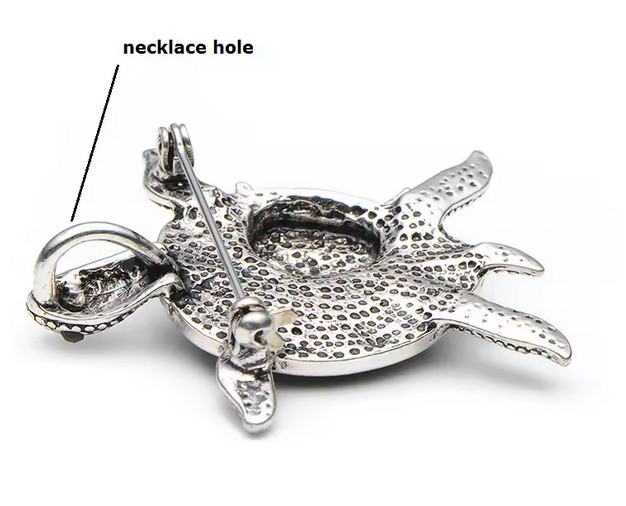 Sea turtle abalone shell pin brooch