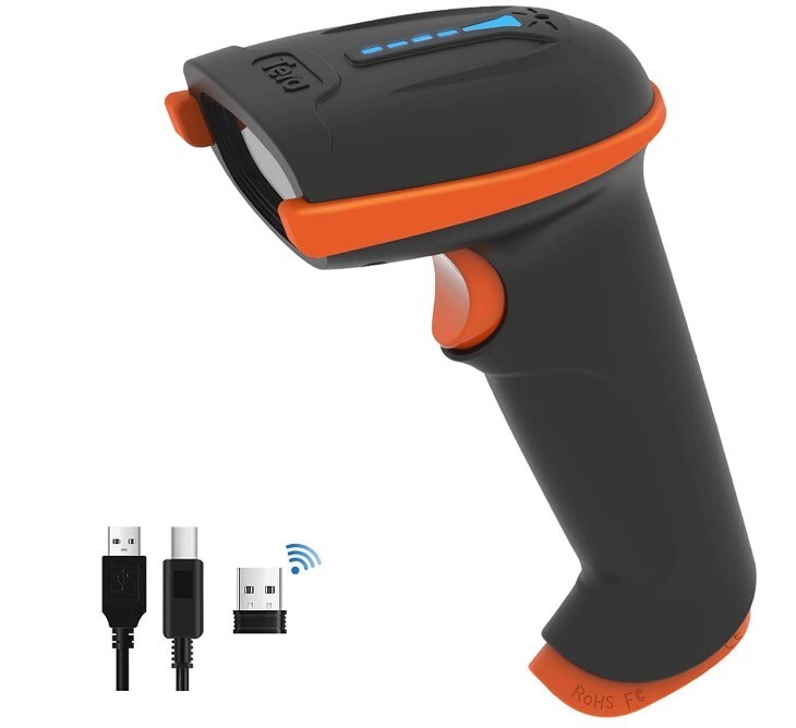 Tera Barcode Scanner Wireless and Wired Cordless Handheld 2D Orange