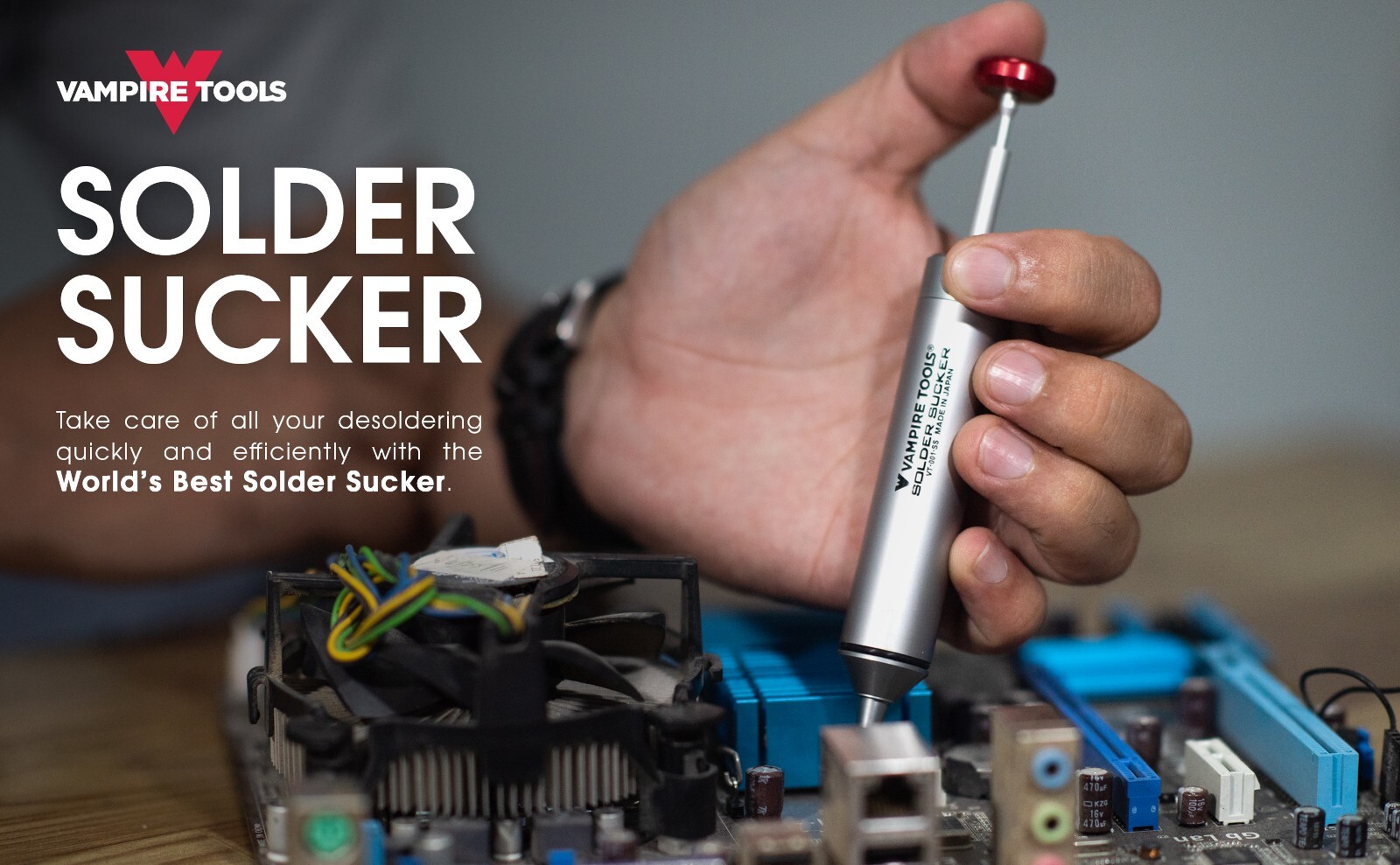 Vampire Tools Solder Sucker Compact and Durable Aluminum Body/Heat VT-001-SS