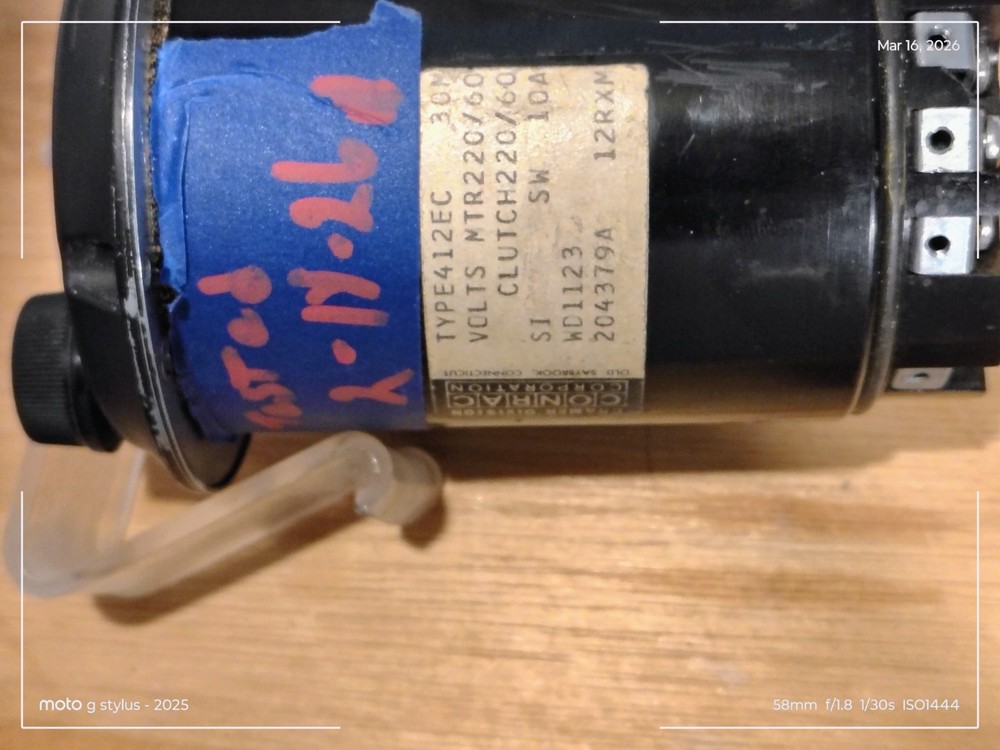 Cramer 30 Minutes Timer Type 412EC 220 Volts Clutch