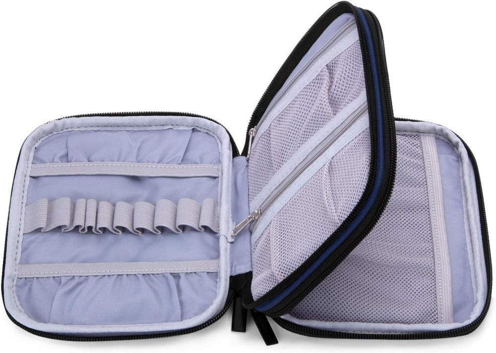 Lightweight Blue Dots Crochet Case - Organized Storage for Needles & Accessories
