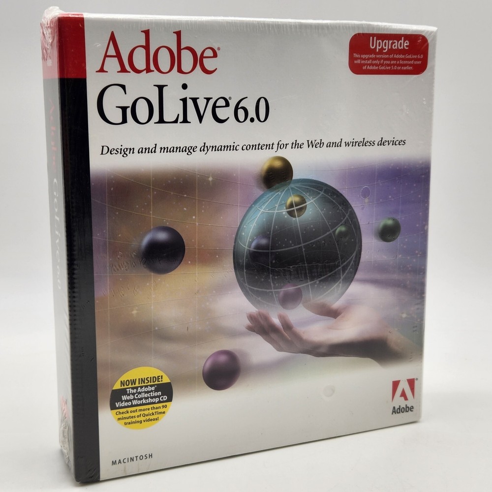 Adobe GoLive6.0 Upgrade Macintosh Mac Big Box Vintage Software Sealed