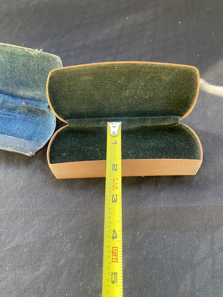 2 VINTAGE Optometrist Clamshell Eye Glass CASES
