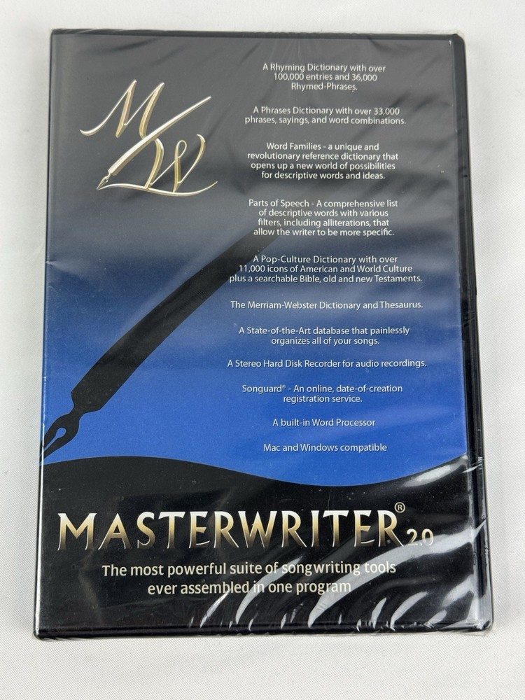 Loose Disc - Masterwriter 2.0 Songwriting Software CD-ROM Windows 2008 Sealed