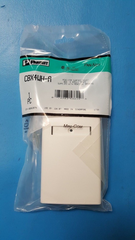 ( 2 Pcs ) PANDUIT, CBX4WH-A , Mini-com, Surface Mount BOX, 4 Module Space