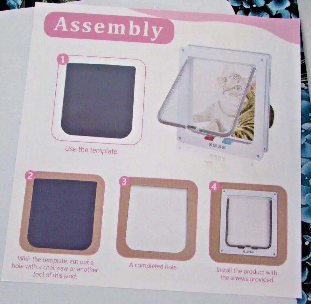 EGETOTA Cat Door Medium 4 Way Locking NEW in Package