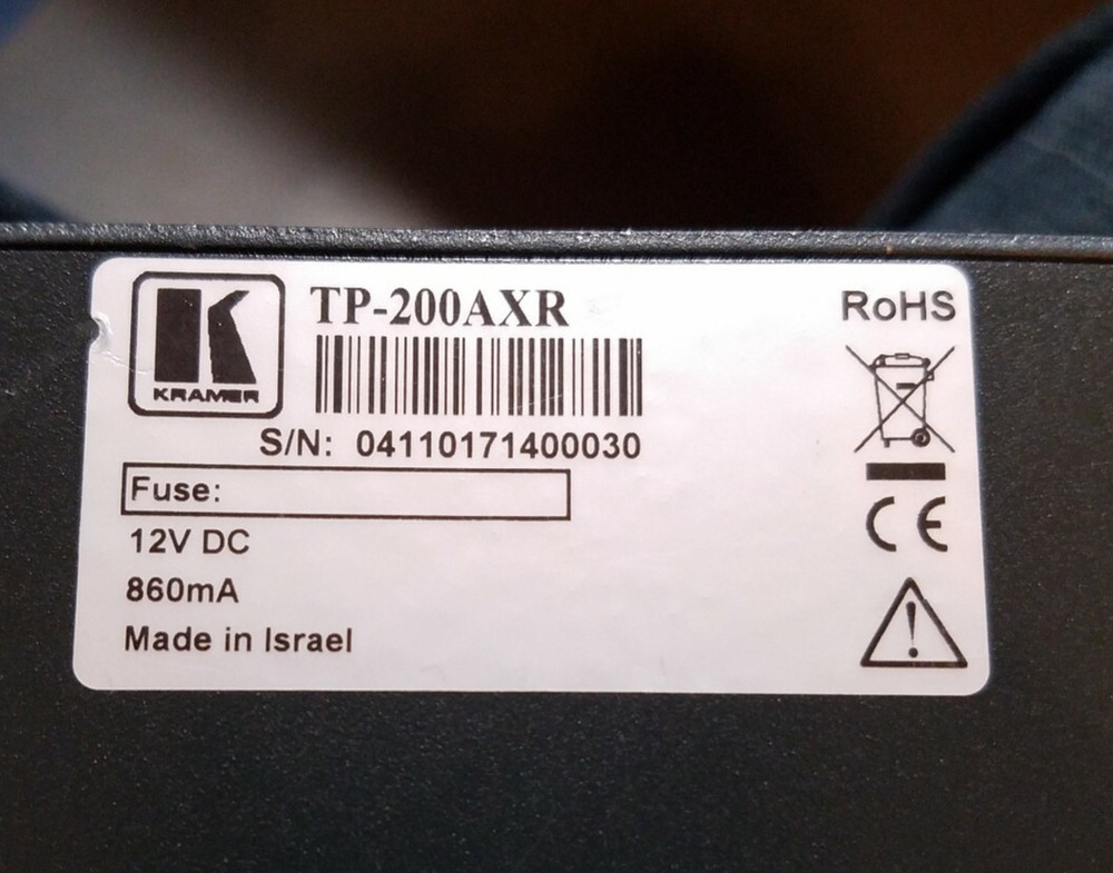 Kramer Electronics TP-200AXR Computer Graphics Video and Stereo Audio