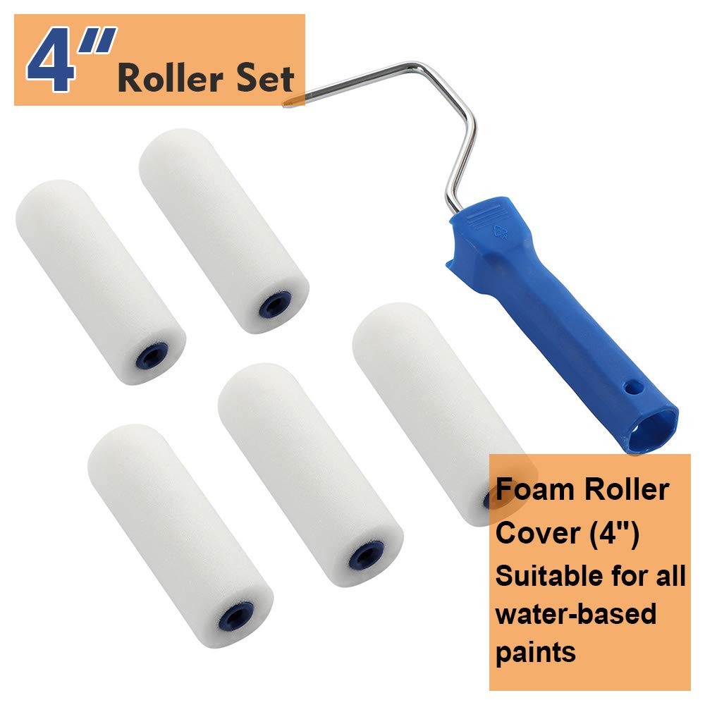 Paint Roller -Small Tray Set with High-Density Foam Mini Blue