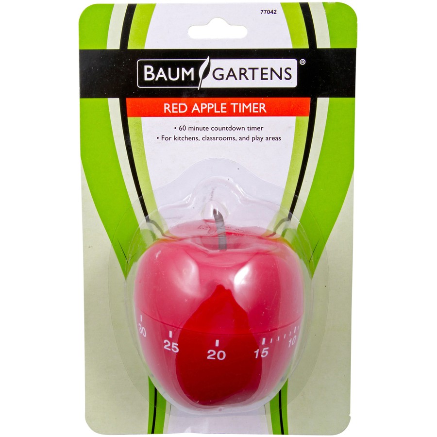 Baumgartens Kitchen Timer - 1 Hour - For Kitchen - Red (BAU77042)