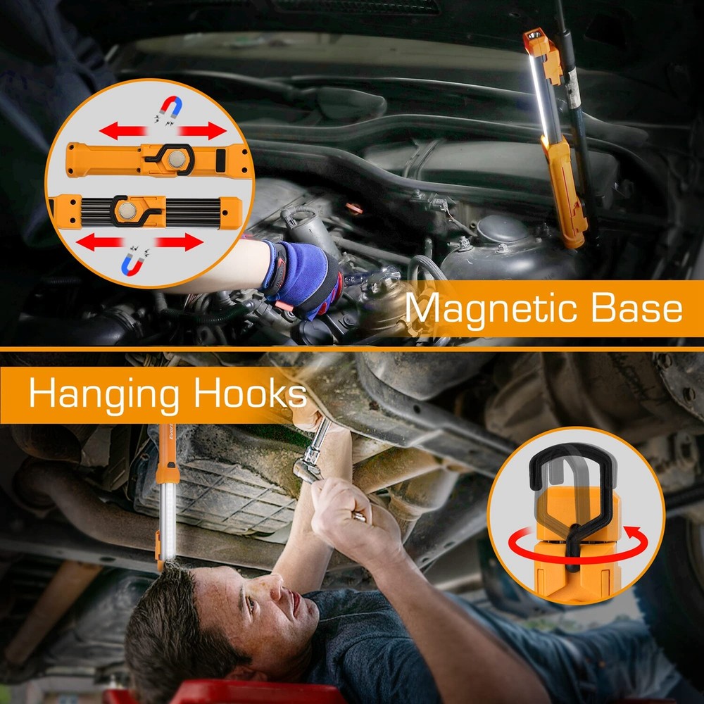 EverBrite 1000LM LED Work Light Rechargeable 4 Lighting Modes USB C Cable 1 PACK