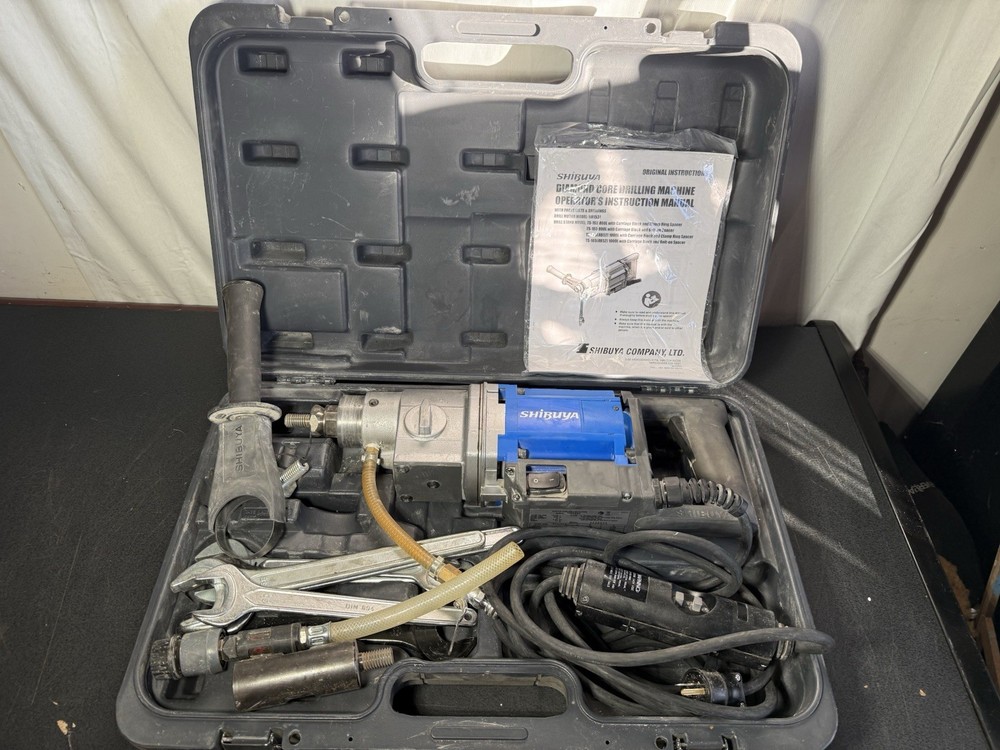 SHIBUYA HH-1531 HAND-HELD / MOUNTED DIAMOND CORE DRILL MACHINE 120v Set Nice!