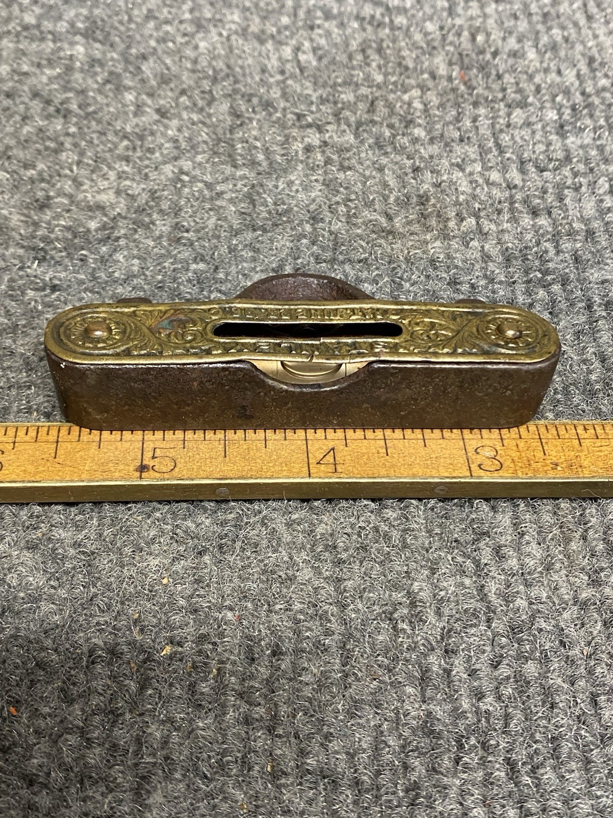 Vintage STANLEY No. 41 Cast Iron Square Level Brass Top Plate Pat June 23, 1896