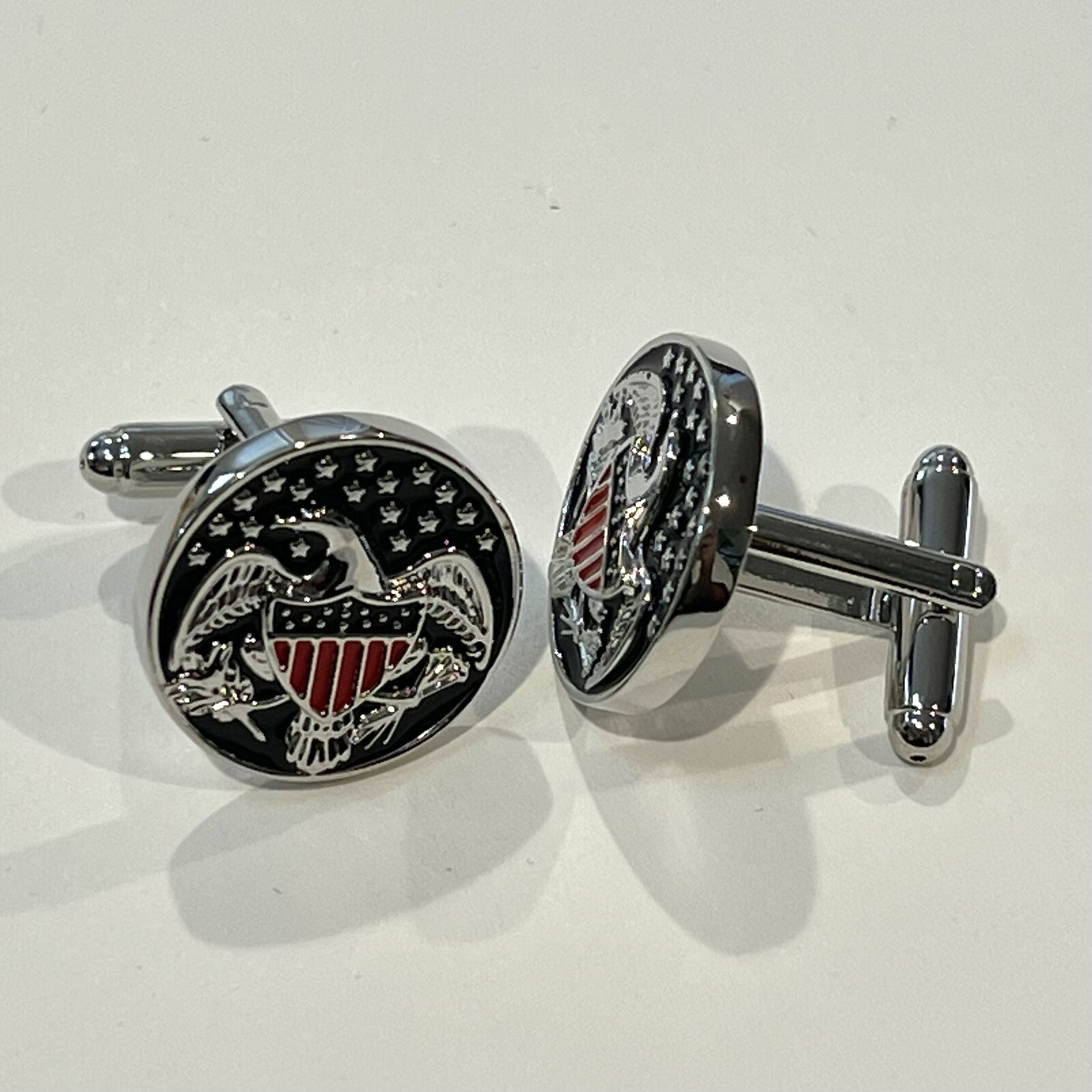 USA Flag Eagle Cufflinks For Men Birthday Wedding Gift Star Eagle Round Cufflink