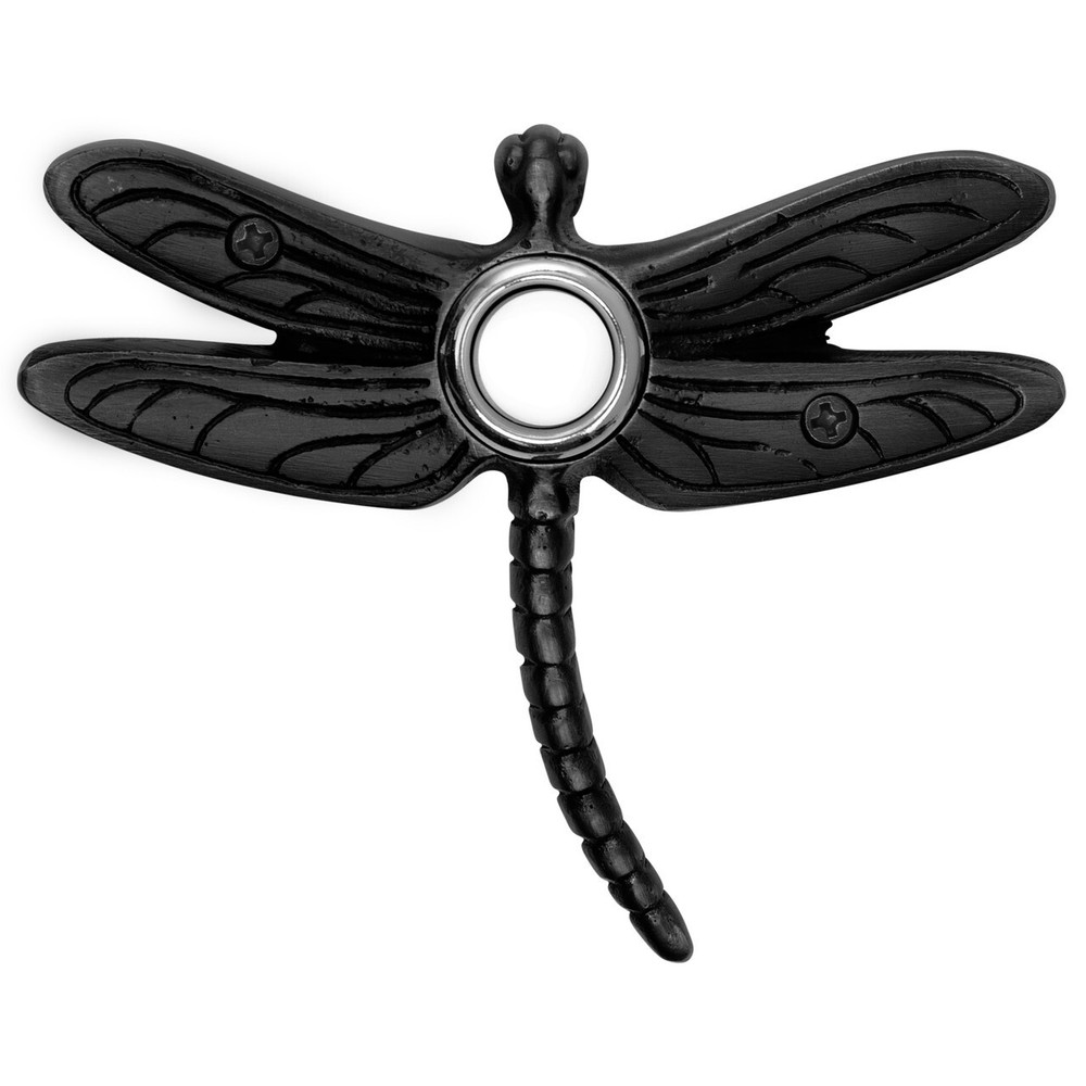 Surface Mount Doorbell Summer Dragonfly Black Lighted Push Button