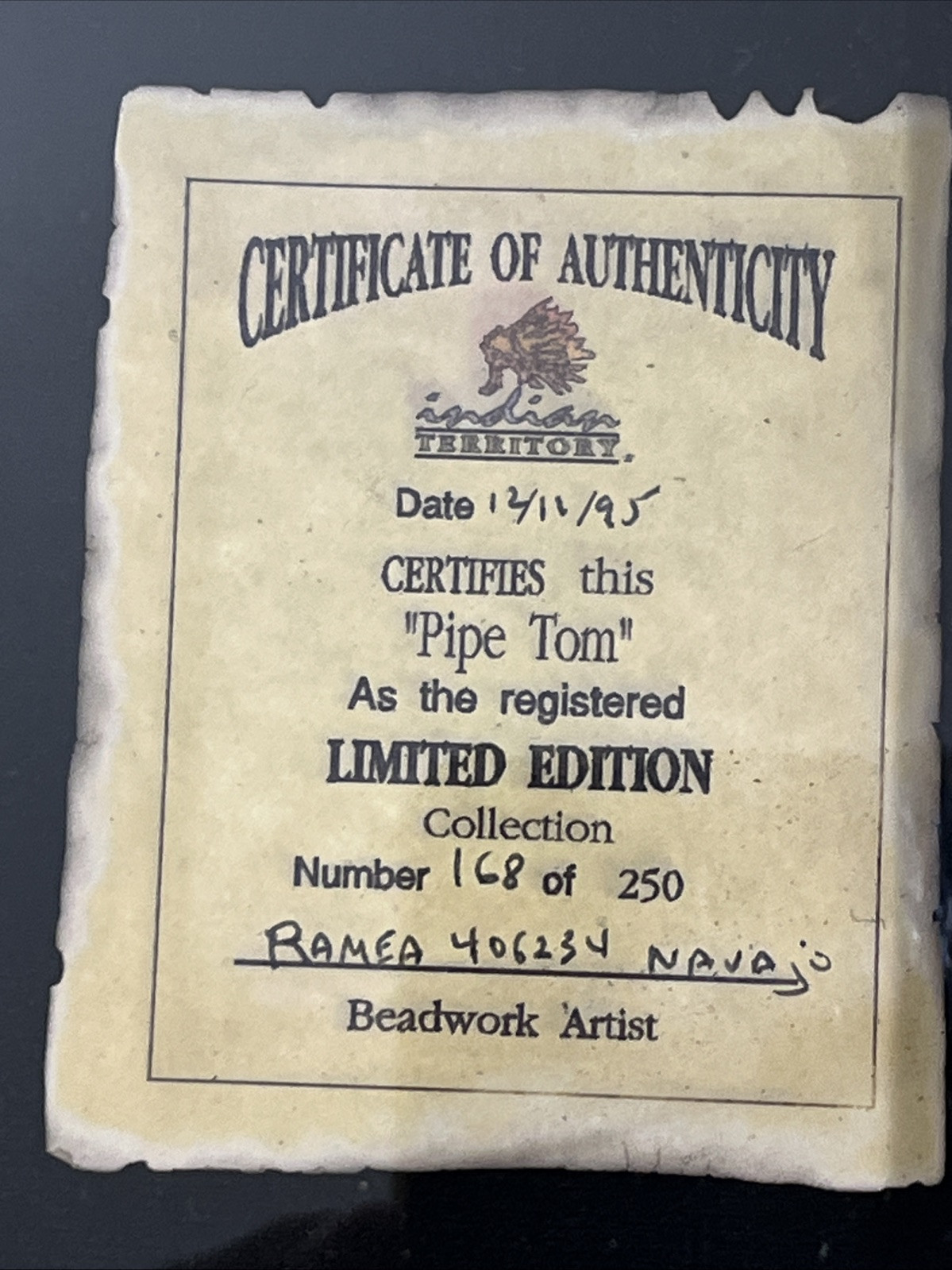 AUTH. NATIVE AMERICAN INDIAN Territory PIPE TOMAHAWK WITH Leather Tobacco Bag!