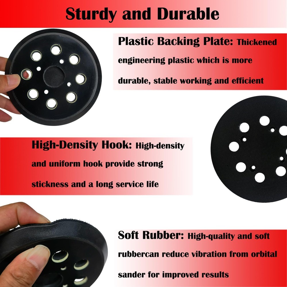 2 Pack 5 Inch 8 Hole Hook and Loop Replacement Sander Pad for Milwaukee 6021-21,