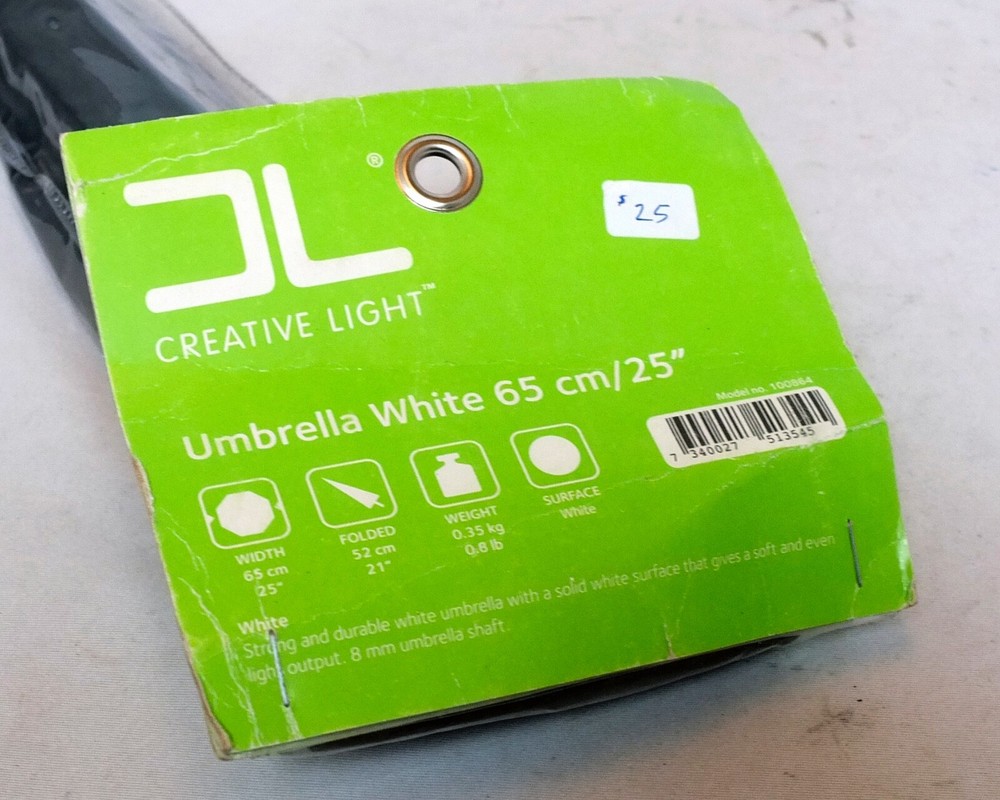 Creative Light 65cm 25" Studio Umbrella White