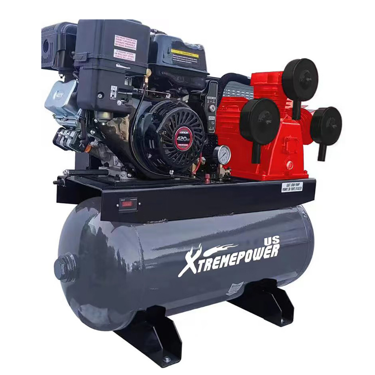 XtremepowerUS 30 Gallon Air Compressor 13HP Gas Drive Truck Mounted Gas Engine
