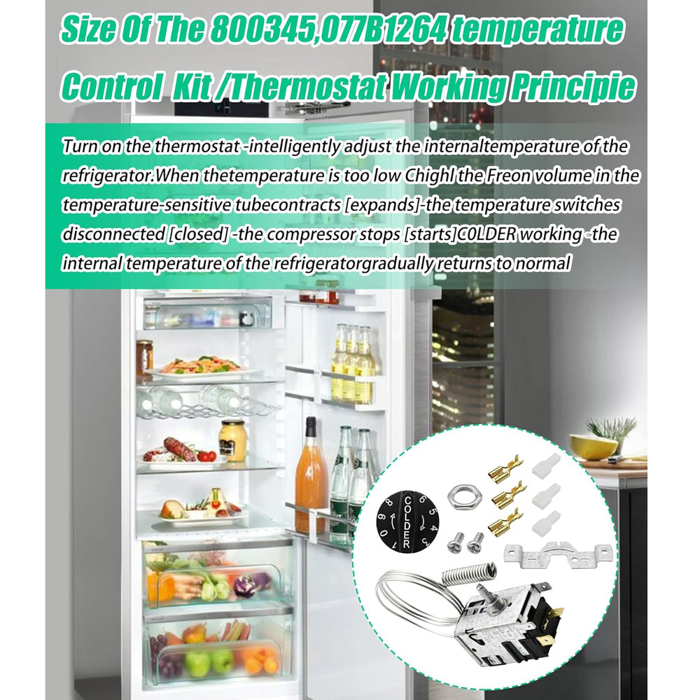 Replacement for True Refrigeration Temp Control 077B1264 800345 Temperature Kit