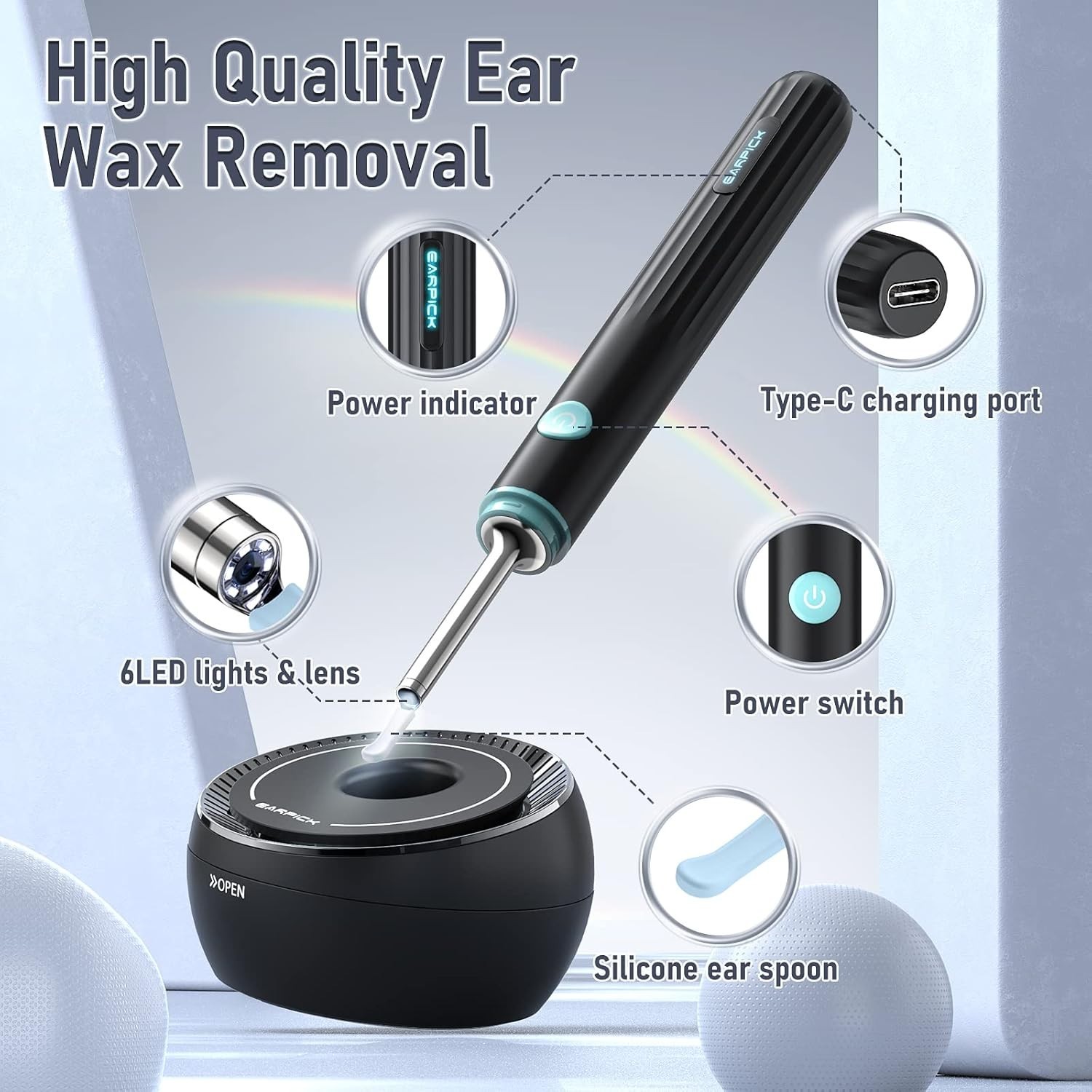 Ear Wax Removal Camera Ultra-HD Ear Wax Remover Tool, Ear Cleaner Washer kits