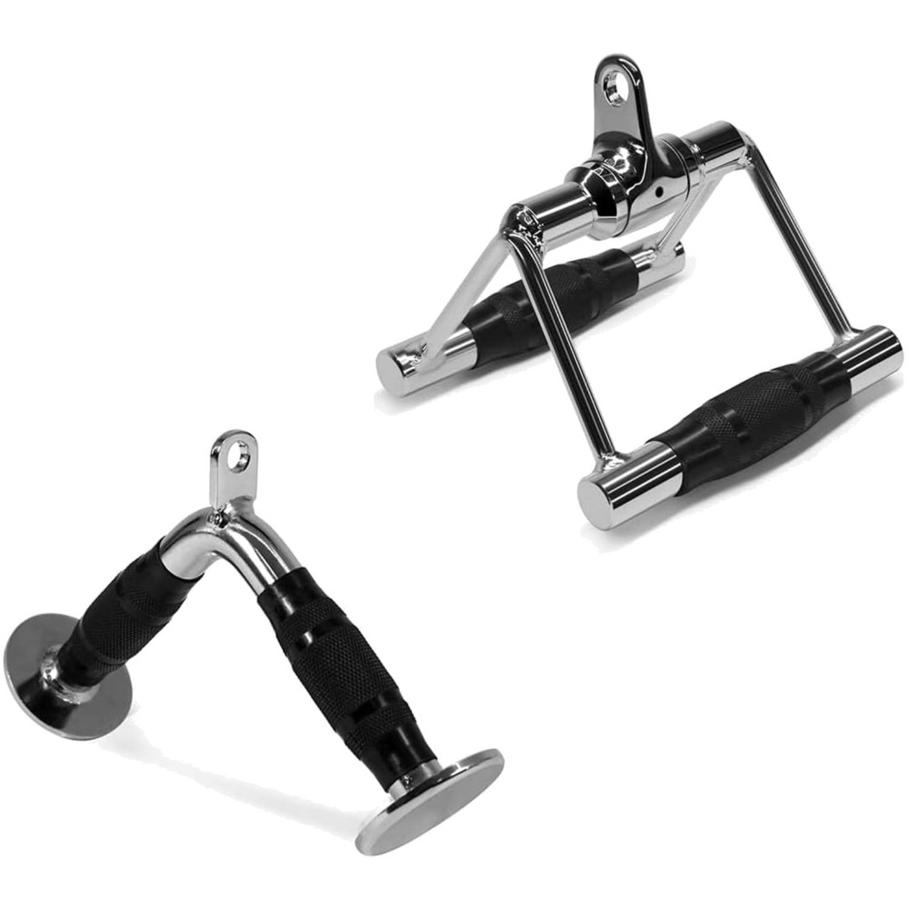 Cable Machine Attachments: 880 LB Support with Comfortable Rubber Grips
