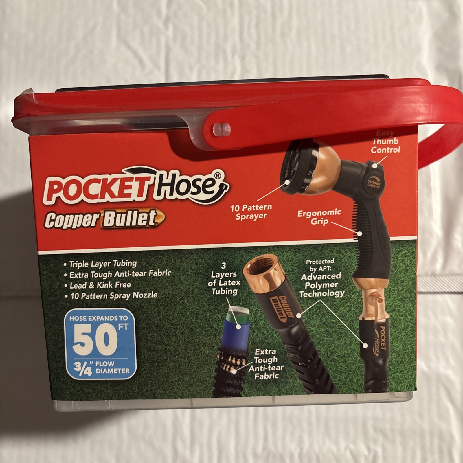 50 ft Pocket Hose Copper Bullet