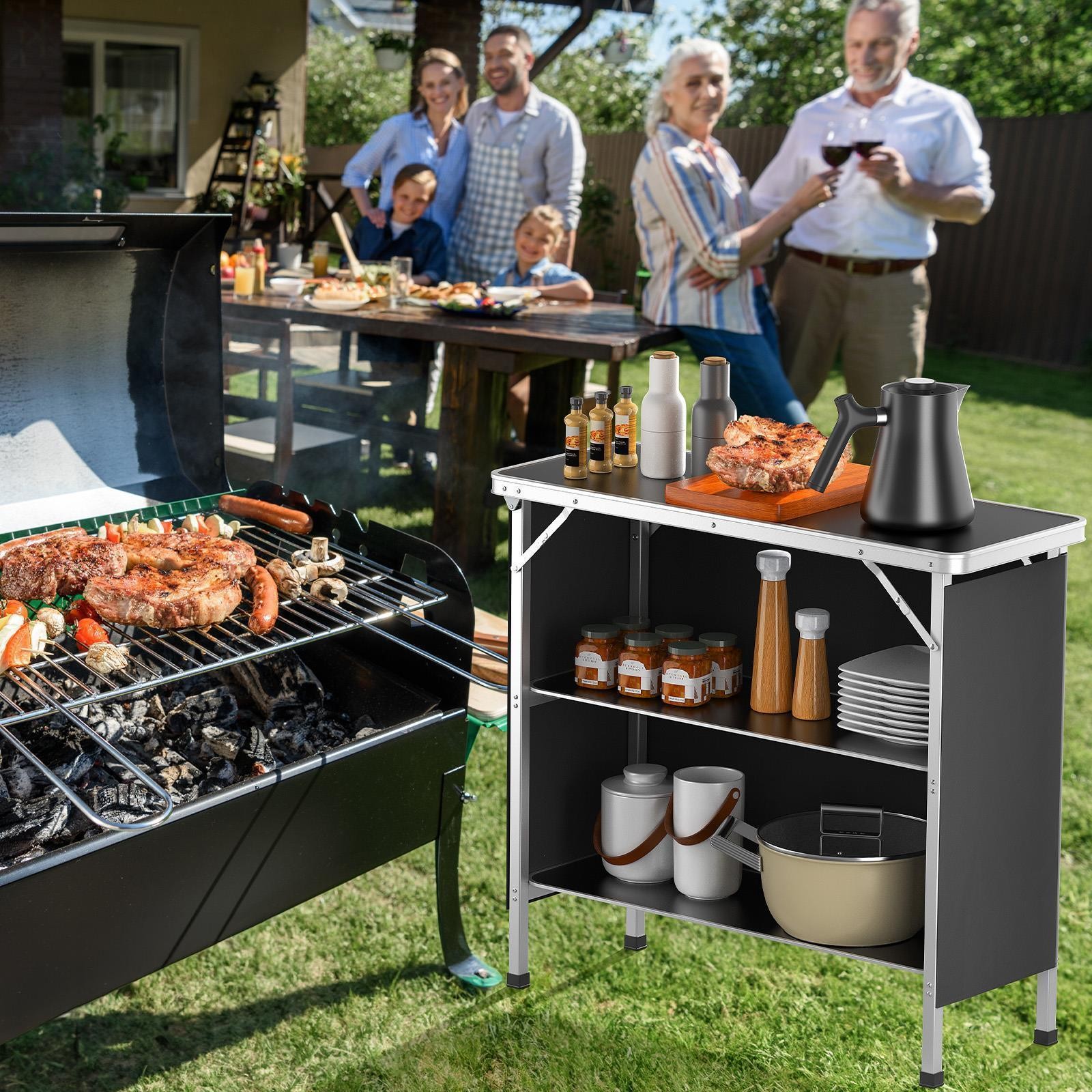 Portable Camping Fold table Aluminum Portable Bar Table