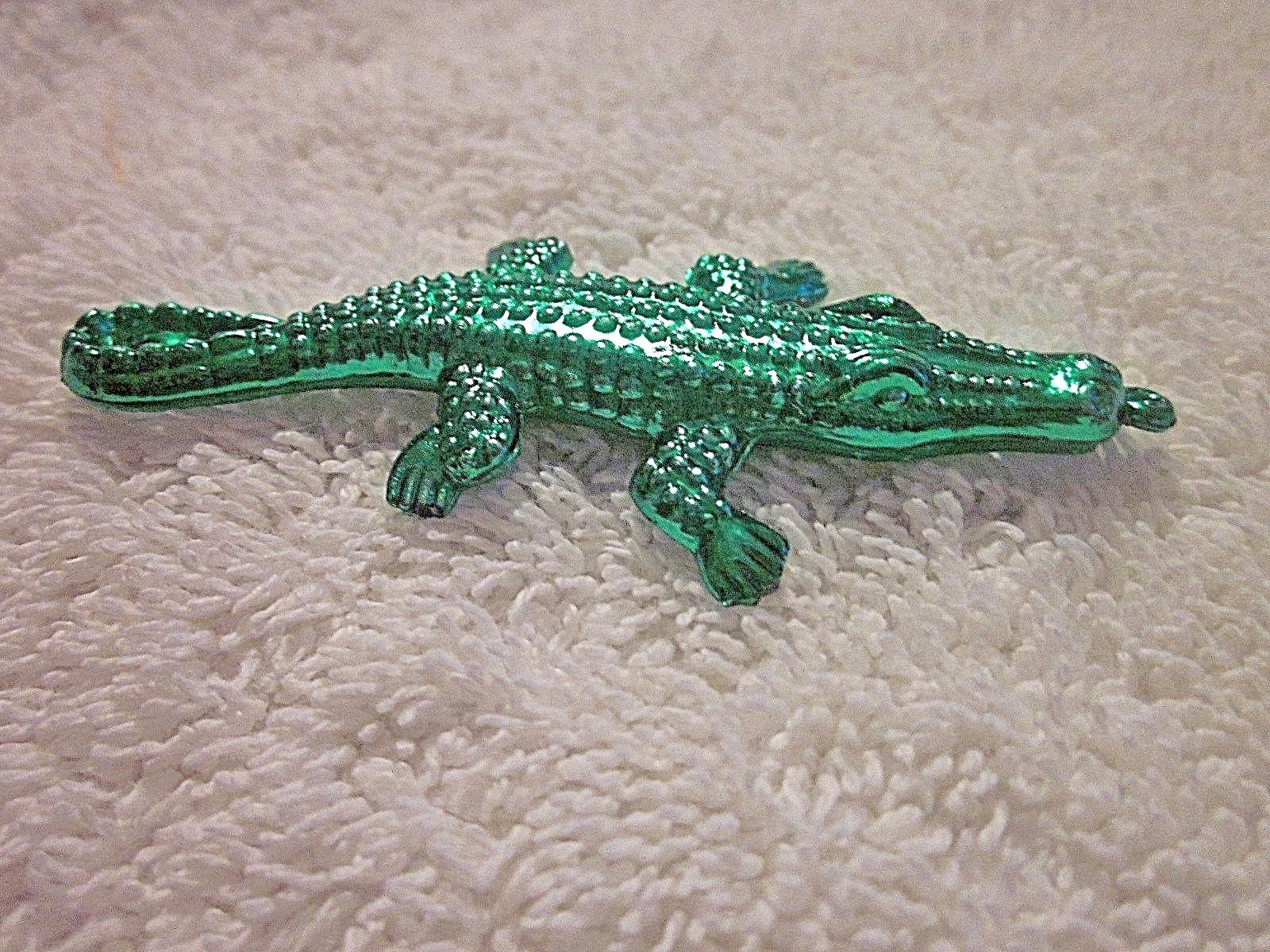 3 DOZEN (36 pieces) "GREEN ALLIGATOR TRINKETS" 70mm - BULK CRAFTS SHINY GATORS