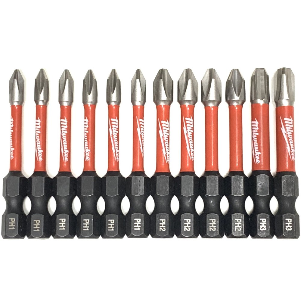 PH1 PH2 PH3 Milwaukee Shockwave Impact Duty 12 Bit Set Screw Driver Bits