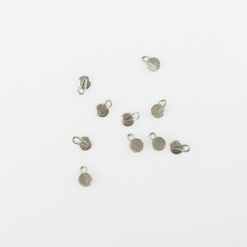 10Pcs Dental Orthodontic Lingual Buttons Round/Rectangular Bondable Mesh Base