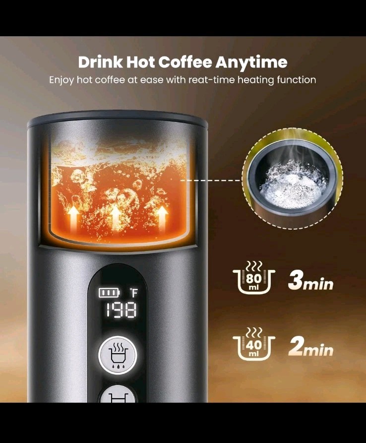 Portable Espresso Machine, Mini Espresso Maker, Self Heating Coffee Maker Compa