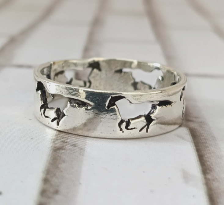 Solid 925 Sterling Silver Ring Statement Horse Ring Handmade All Size AK1509