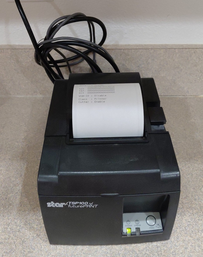 Star TSP100 Future Print Thermal POS Receipt Printer With USB & Power Cables