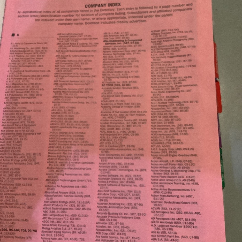 Aerospace World Database: Buyers Guide,Winter 2004.Digital Directory